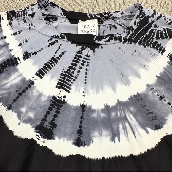 Lucky Brand Y2K Black and White Tie-Dye Long Sleeve Swim Top rash guard~ Small - Picture 4 of 13